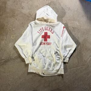 Vintage Newport Lifeguard Reverse Weave Style Hoodie